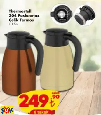 THERMOSTELL 304 PASLANMAZ ÇELİK TERMOS 1,5LT THERMOSTELL 304 PASLANMAZ ÇELİK TERMOS 1,5LT